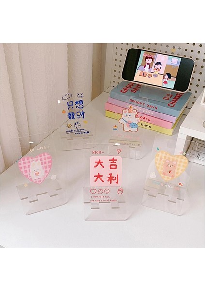 Bir Stil Sevimli Akrilik Taşınabilir Cep Telefonu Tutucu Tablet Pc Tutucu Mini Masaüstü Standı Akıllı Telefon Desteği Telefon Girp Ofis Kırtasiye (Yurt Dışından) fiyatları