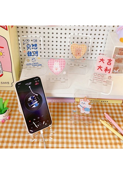 Bir Stil Sevimli Akrilik Taşınabilir Cep Telefonu Tutucu Tablet Pc Tutucu Mini Masaüstü Standı Akıllı Telefon Desteği Telefon Girp Ofis Kırtasiye (Yurt Dışından) indirimleri