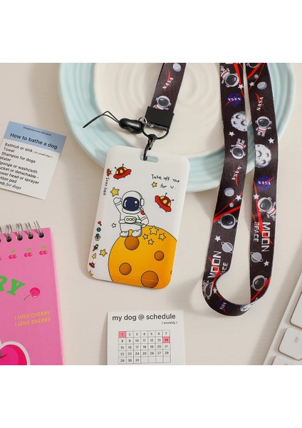 Bir Stil Karikatür Sevimli Kız Asılı Boyun Halat Kart Seti Fotocard Tutucu Kore Ins Öğrenci Otobüs Kartı Yemek Kartları Kaybı Koruyucu Kapak (Yurt Dışından)