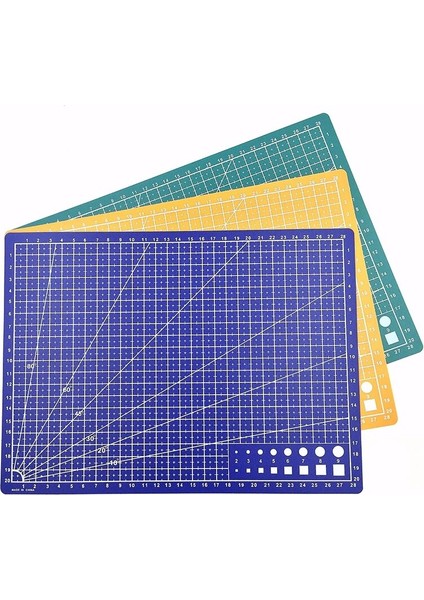 Mavi Stil Oyma Tahtası Kesme Matı A4 Pad 3 Renk Çift Taraflı Kesme Pedi (Yurt Dışından) indirimleri