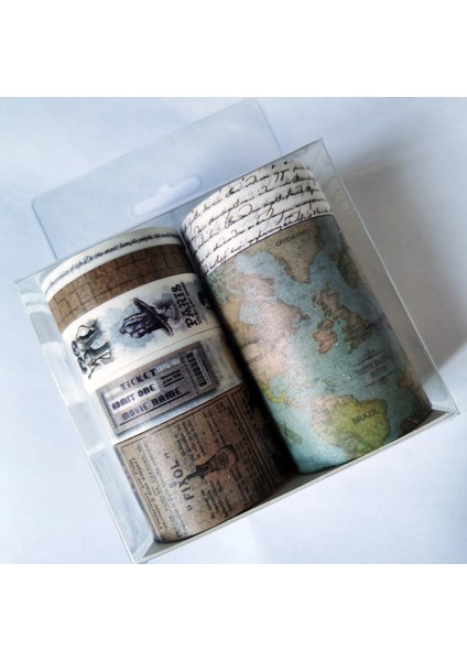 No.8 Stili Retro Katı Renk Dergisi Maskeleme Bandı Etiket Eski Harita Vintage Washi Bant Dıy Önemsiznotebook Scrapbooking Ofis Yapışkan Bant (Yurt Dışından)