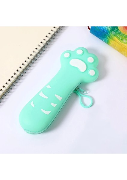 Mavi Stil Silikon Kalem Kutusu Fermuar Tasarım Kedi Pençe Kalem Çantası Su Geçirmez Kırtasiye Ofis Okul Için Kalem Kutuları Çanta Yazma DJA88 (Yurt Dışından) indirimleri