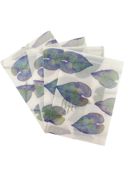 Mavi Yaprak Stili Lot 16*11CM Sülfürik Asit Kağıt Zarf, Tebrik Kartları Kapağı Için Desen Şeffaf Pencere Zarfı Bırakır (Yurt Dışından)