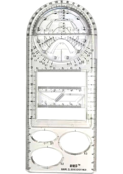 Bir Stil Çok Fonksiyonlu Geometrik Cetvel Çizim Şablonu Ölçme Aracı Cetvel Kırtasiye Okul Ofis Öğrencileri Için Malzemeleri (Yurt Dışından)