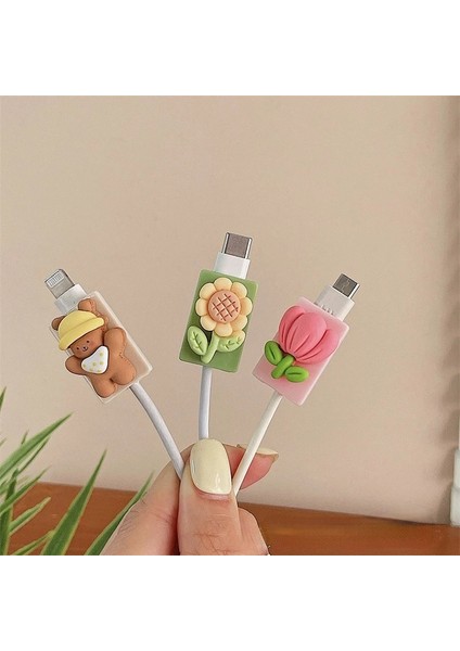 H Tarzı 1 Adet Yeni Şarj Kablosu Bite Koruyucu Veri Hattı Kablosu Sevimli Karikatür Yumuşak Tpu Kapak Apple Android Için Tip-C USB Kablo Düzenleyici (Yurt Dışından) fırsatları