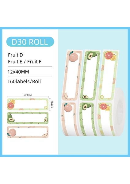 DP-P02 Stili D30 Taşınabilir Termal Bluetooth Etiket Makinesi Için Phomemo Yapışkanlı Desen Etiketleri D30 Termal Baskı Etiket Kağıdı, 3 Rulo (Yurt Dışından)