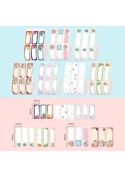 DP-P02 Stili D30 Taşınabilir Termal Bluetooth Etiket Makinesi Için Phomemo Yapışkanlı Desen Etiketleri D30 Termal Baskı Etiket Kağıdı, 3 Rulo (Yurt Dışından)