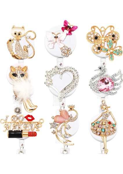 No.3 Tarzı Idclip Timsah Klipsli Geri Çekilebilir Rozet Tutucu Geri Çekilebilir Kordon Kimlik Rozeti Tilki Kalp Kelebek Hayvan Tarzı (Yurt Dışından) modelleri