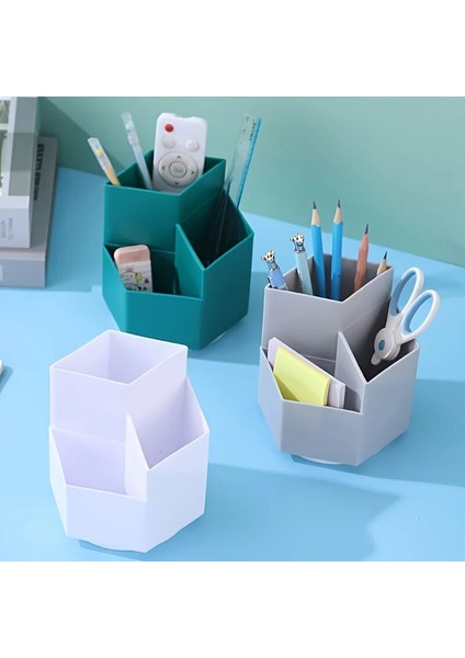 Mavi Stil Büyük Kapasiteli Kalemlik Öğrenci Kırtasiye Malzemesi Saklama Kutusu 360 Derece Rotasyon Yaratıcı Eğik Plastik Kırtasiye Malzemesi Saklama Kutusu (Yurt Dışından) modelleri