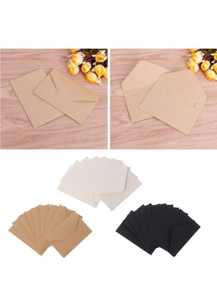 W Stili Lot Klasik Beyaz Siyah Kraft Boş Mini Kağıt Pencere Zarfları Düğün Davetiyesi Zarfı Hediye Zarfı (Yurt Dışından)