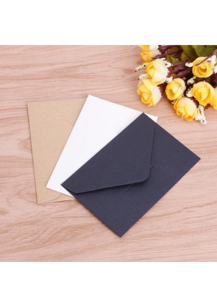 W Stili Lot Klasik Beyaz Siyah Kraft Boş Mini Kağıt Pencere Zarfları Düğün Davetiyesi Zarfı Hediye Zarfı (Yurt Dışından)