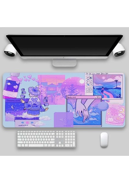 No.3 Tarzı Şehir Sanat Bilgisayar Mouse Pad Oyun Mousepad Oyun Büyük Mouse Pad Pembe Mause Halı Pc Masası Oyun Mat Klavye Sümen (Yurt Dışından)