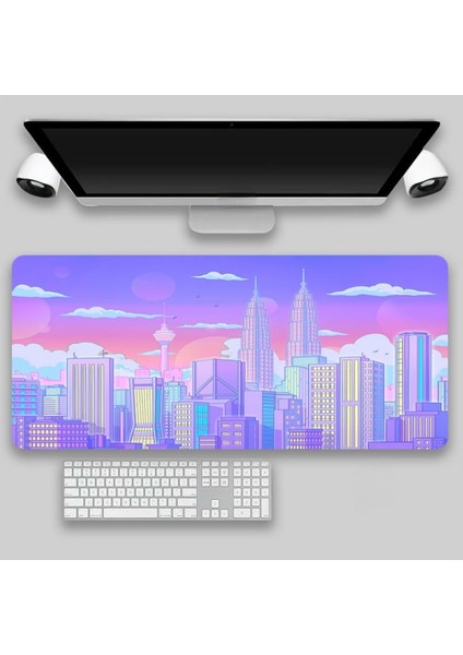 No.3 Tarzı Şehir Sanat Bilgisayar Mouse Pad Oyun Mousepad Oyun Büyük Mouse Pad Pembe Mause Halı Pc Masası Oyun Mat Klavye Sümen (Yurt Dışından)