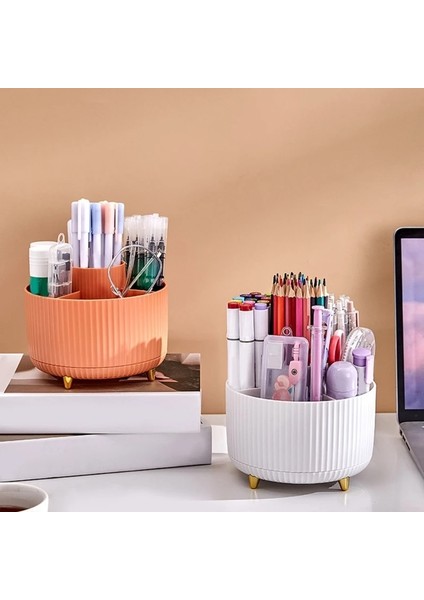 Turuncu Tarzı Yeni Desig Derece Döner Kalem Tutucu Masaüstü Ofis Kırtasiye Kalem Tutucu Saklama Kutusu (Yurt Dışından) fiyatları