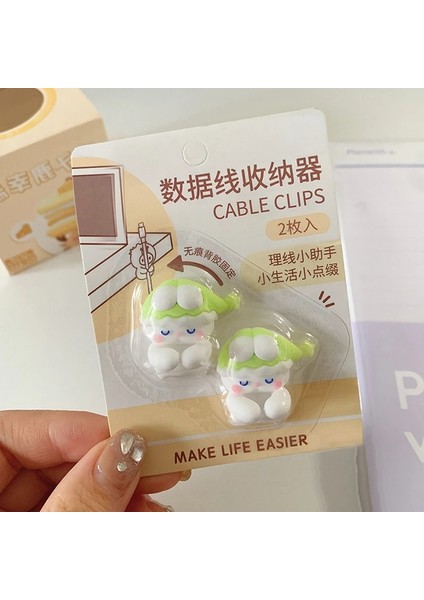 F Tarzı Artoon Kablo Sarıcı Kawaii Kablo Düzenleyici USB Şarj Aleti Veri Hattı Kablo Tutucu Kulaklık Duvar Kanca Askı Masa Düzenleyici (Yurt Dışından)