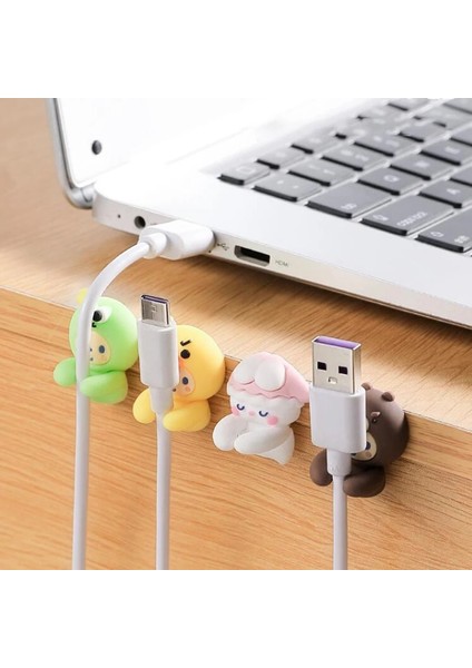 F Tarzı Artoon Kablo Sarıcı Kawaii Kablo Düzenleyici USB Şarj Aleti Veri Hattı Kablo Tutucu Kulaklık Duvar Kanca Askı Masa Düzenleyici (Yurt Dışından) fiyatları