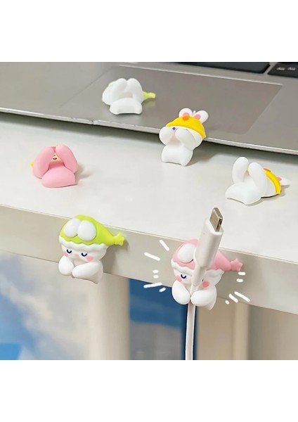 F Tarzı Artoon Kablo Sarıcı Kawaii Kablo Düzenleyici USB Şarj Aleti Veri Hattı Kablo Tutucu Kulaklık Duvar Kanca Askı Masa Düzenleyici (Yurt Dışından) modelleri