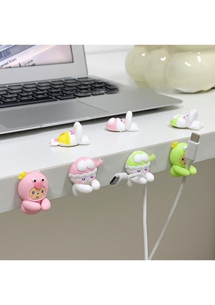 F Tarzı Artoon Kablo Sarıcı Kawaii Kablo Düzenleyici USB Şarj Aleti Veri Hattı Kablo Tutucu Kulaklık Duvar Kanca Askı Masa Düzenleyici (Yurt Dışından) fırsatları