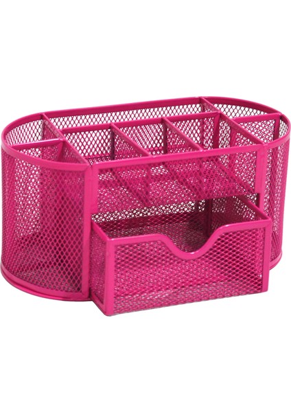 Kırmızı Stil Kalem Tutucu 9 Bölmeli Kalem Kutusu Masaüstü Metal Örgü Kırtasiye Malzemesi Çekmeceli Kutu Öğretmen Malzemeleri Organizatör (Yurt Dışından)