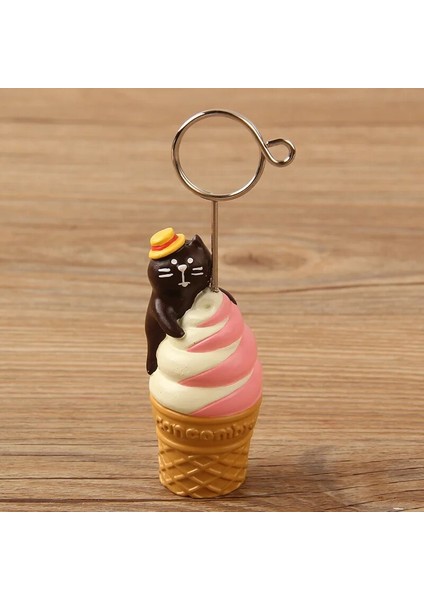 E Stili Sharkbang Yaratıcı Kedi ve Dondurma Serisi Not Tutacağı Klip Fotoğraf Kartı Standı Klasör Klipsi Dekoratif Klip Kawaii Kırtasiye (Yurt Dışından)
