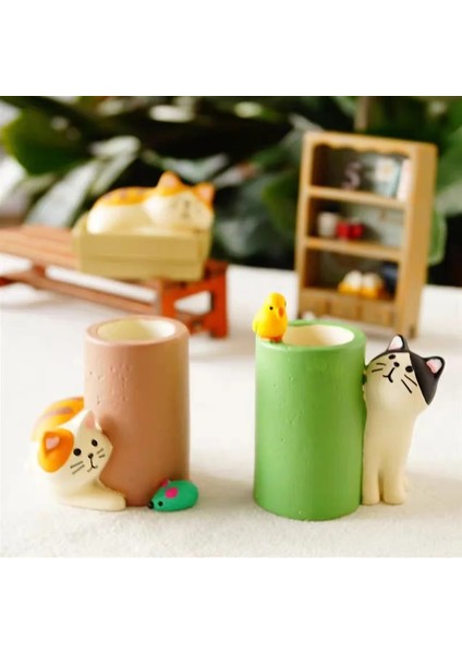 Bir Stil Sevimli Kedi Alıcı Fareler Kalemlik Kırtasiye Depolama Ofis Aletleri Kalem Tutucu Kalem Standı Kalem Organizatör Sevimli Masa Aksesuarları (Yurt Dışından) modelleri