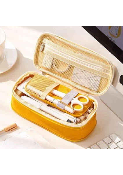 Pembe Tarzı Kawaii Sevimli Öğrenciler Kalem Kutusu Renk Engelleme Sıkıştırma Kalem Çantası Yıkanabilir Çok Fonksiyonlu Kırtasiye Kutuları Ebedi Kalemler (Yurt Dışından) indirimleri