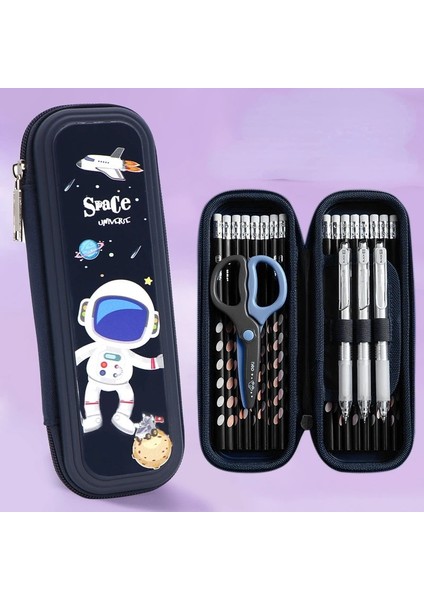 Siyah Stil Sevimli Kalem Kutusupencilcase Büyük Kapasiteli Uzay Kırtasiye Trousse Okul Malzemeleri Kalem Kutusu (Yurt Dışından)