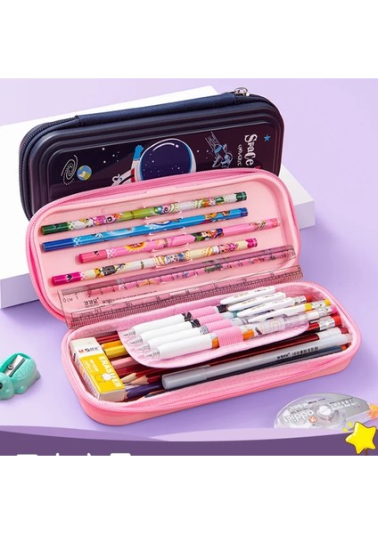 Siyah Stil Sevimli Kalem Kutusupencilcase Büyük Kapasiteli Uzay Kırtasiye Trousse Okul Malzemeleri Kalem Kutusu (Yurt Dışından) fiyatları