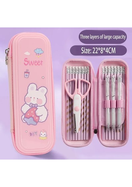 Siyah Stil Sevimli Kalem Kutusupencilcase Büyük Kapasiteli Uzay Kırtasiye Trousse Okul Malzemeleri Kalem Kutusu (Yurt Dışından) fırsatları