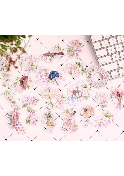 Japon Kiraz Çiçekleri Çıkartmalar El Sanatları ve Scrapbooking Çıkartmaları Kitap Öğrenci Etiketi Dekoratif Sticker Dıy Kırtasiye (Yurt Dışından) fiyatları