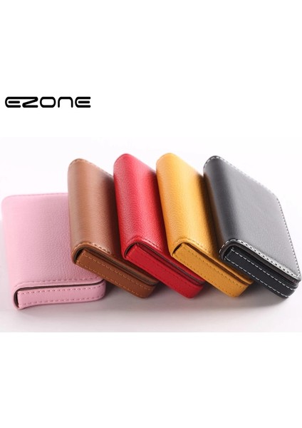 Sarı Stil Ezone 1pc Kartvizitlik Pu Deri Yüksek Li Kart Çantası High-End Gül Kırmızıapricotcof 9 Renk Manyetik Düğme Tasarımı (Yurt Dışından) fiyatları