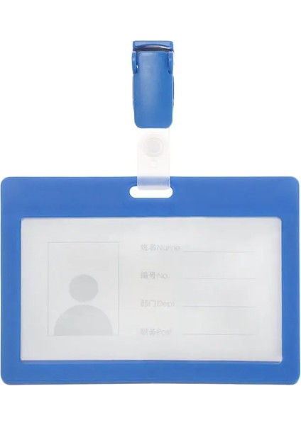 Mavi Stil 1 Adet Taşınabilir Pratik Dayanıklı Çift Taraflı Sert Plastik Rozet Çalışma Kimlik Kartı Sahipleri Koruyucu Kılıf Kapak Ofis Okul Malzemeleri (Yurt Dışından)
