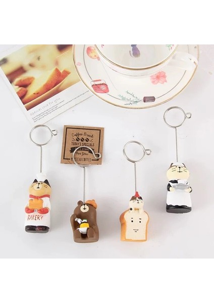 E Stili Sharkbang Kawaii Ekmek Kedi Reçine Not Tutacağı Klip Fotoğraf Kartı Standı Klasör Klipsi Dekoratif Klip Kawaii Kırtasiye (Yurt Dışından) modelleri