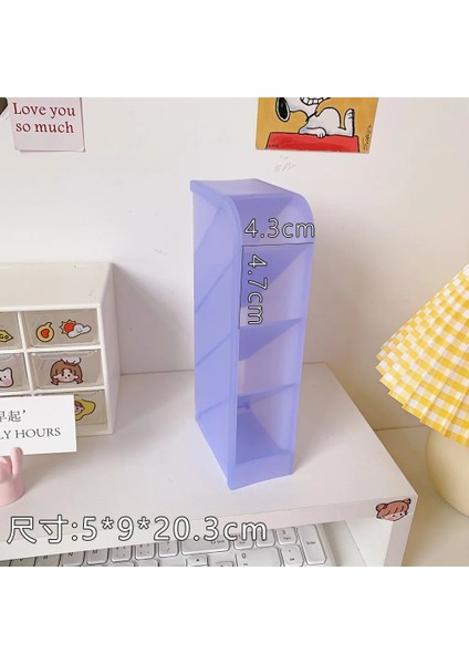 Mor Tarzı Çoklu Izgaralar Eğik Kalemlik Macaron Renk Kırtasiye Kalem Organizatör Saklama Kutusu Kawaii Masaüstü Aksesuarları Okul Malzemeleri (Yurt Dışından)