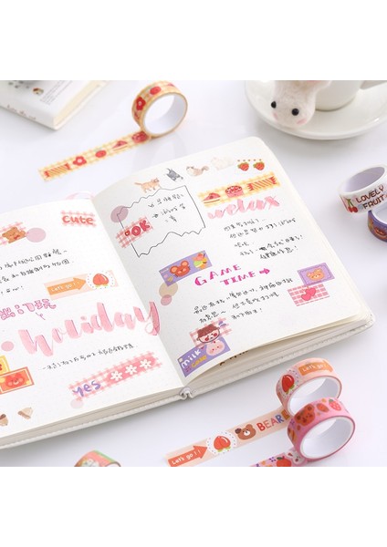 F Stili Olorful Karikatür Washi Bant Scrapbooking Kırtasiye Dekorasyon Okul Malzemeleri Sevimli Bant Günlüğü Çıkartmalar El Yapımı Malzeme (Yurt Dışından) fırsatları