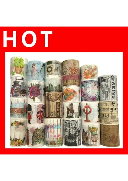 NO.2407 Stili S Beden Jiataihe Washi Bant Japon Karalama Defteri Bandı Eski Altın Maskeleme Bandı Çok Yapışkan Bant (Yurt Dışından)