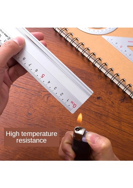 Siyah Stil Et Alüminyum Alaşımlı Cetvel Seti Öğrenci Kırtasiye Cetvel 15 cm Üçgen Cetvel Ölçme Açıölçer Seti Üçgen Kural (Yurt Dışından) fırsatları