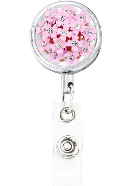 K156 Stili Idclip Bling Flowers Inci Rozet Makarası Id Geri Çekilebilir Rozet Tutucu Kemer Klipsleri Metal Ağır Hizmet Tipi Çelik Tel Kordon 3'lü Paket (Yurt Dışından) indirimleri