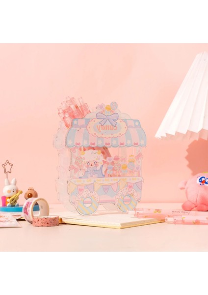 A9 Tarzı Kawaii Sanrio Akrilik Kalemlik Anime Cartooamoroll Mymelody Kuromi Öğrenci Kırtasiye Malzemesi Saklama Kutusu Masaüstü Enkaz Depolama (Yurt Dışından)