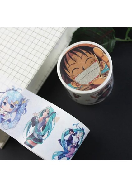 20XIAOYING Tarzı 4CMX5M Japon Animasyon Maskeleme Muslukları Washi Bant Etiketler Scrapbooking Anime Severler Otaku Kültür Sevimli Kırtasiye (Yurt Dışından)