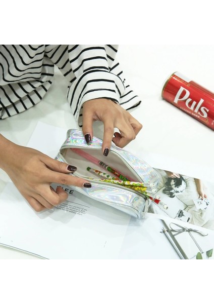 Altın Tarzı Kawai Lazer Holograencil Durumda Kız Kalem Kutusu Kırtasiye Depolama Okul Malzemeleri Kalem Kutusu Kalem Çantası Okul Aracı (Yurt Dışından) fırsatları