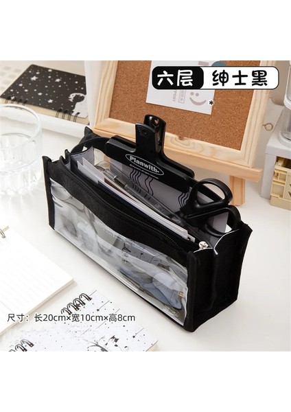 Pembe Tarzı Kalem Kutusu Şeffaf Estuches Kırtasiye Kalem Kutusu Büyük Lapicera Estuche Escolar Japon Papelerías Estetik Kalem Kutusu Sevimli (Yurt Dışından)