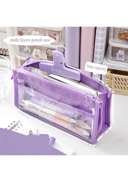 Pembe Tarzı Kalem Kutusu Şeffaf Estuches Kırtasiye Kalem Kutusu Büyük Lapicera Estuche Escolar Japon Papelerías Estetik Kalem Kutusu Sevimli (Yurt Dışından) fiyatları