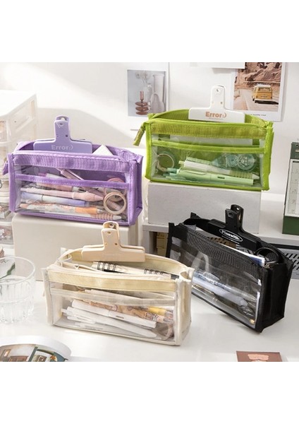 Pembe Tarzı Kalem Kutusu Şeffaf Estuches Kırtasiye Kalem Kutusu Büyük Lapicera Estuche Escolar Japon Papelerías Estetik Kalem Kutusu Sevimli (Yurt Dışından) modelleri