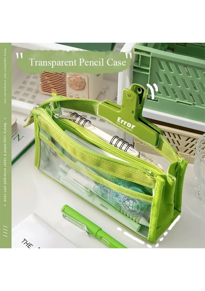 Pembe Tarzı Kalem Kutusu Şeffaf Estuches Kırtasiye Kalem Kutusu Büyük Lapicera Estuche Escolar Japon Papelerías Estetik Kalem Kutusu Sevimli (Yurt Dışından) fırsatları