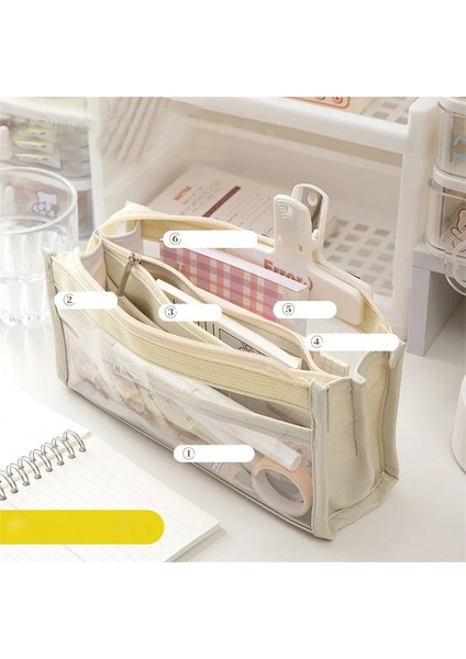 Pembe Tarzı Kalem Kutusu Şeffaf Estuches Kırtasiye Kalem Kutusu Büyük Lapicera Estuche Escolar Japon Papelerías Estetik Kalem Kutusu Sevimli (Yurt Dışından) indirimleri