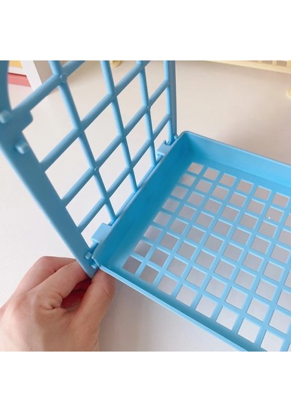 Mor Tarzı Kawaii Macaron Minimalist Masa Masaüstü Organizatör Depolama Rafı Öğrenci Yurdu Katlanır Içi Boş Raf Cilt Bakımı Depolama Rafı (Yurt Dışından) fırsatları