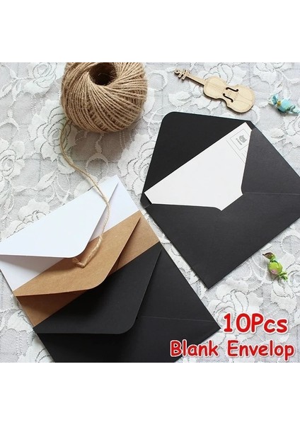Haki Tarzı Siyah Beyaz Kraft Kağıt Zarflar Boş Kağıt Zarf Vintage Avrupa Tarzı Zarf Kart Scrapbooking Hediye Için (Yurt Dışından) fiyatları