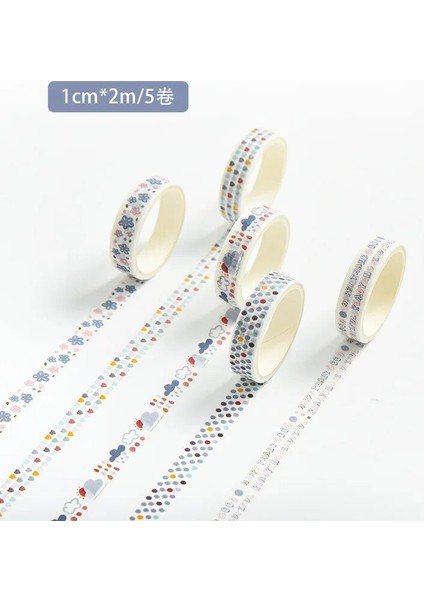 N Tarzı 5 Rulo Temel Koleksiyon Dekorasyon Washi Bant Geniş Japon Maskeleme Dekoratif Planner Sanat Scrapbooking Için Bantlar Yapıştırıcı (Yurt Dışından)