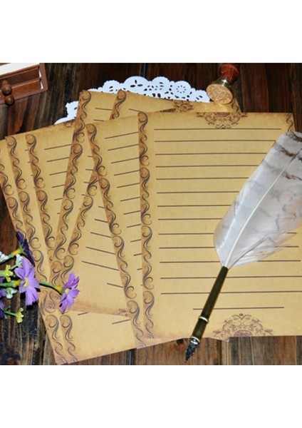 I-8 Sayfa Stili Avrupa Ülke Tarzı Mektup Pedleri Vintage Mesaj Yazma Kağıdı Zarf Mektup Kağıdı Okul Kırtasiye Noel Tedarik (Yurt Dışından)